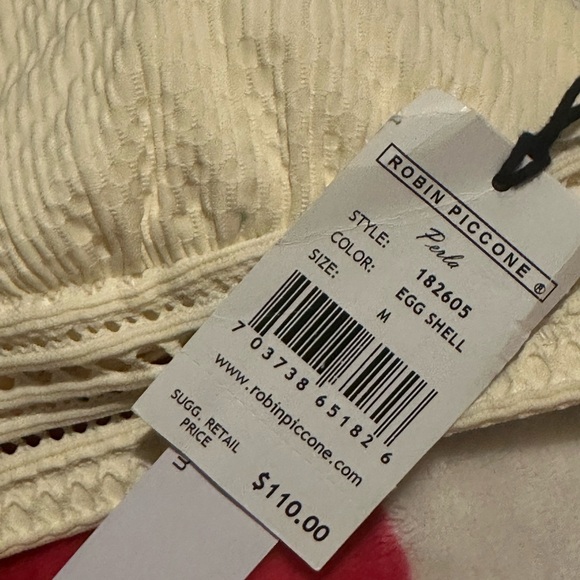 ROBIN PICCONE Perla Halter Bikini Top In Eggshell NWT - Picture 11 of 11